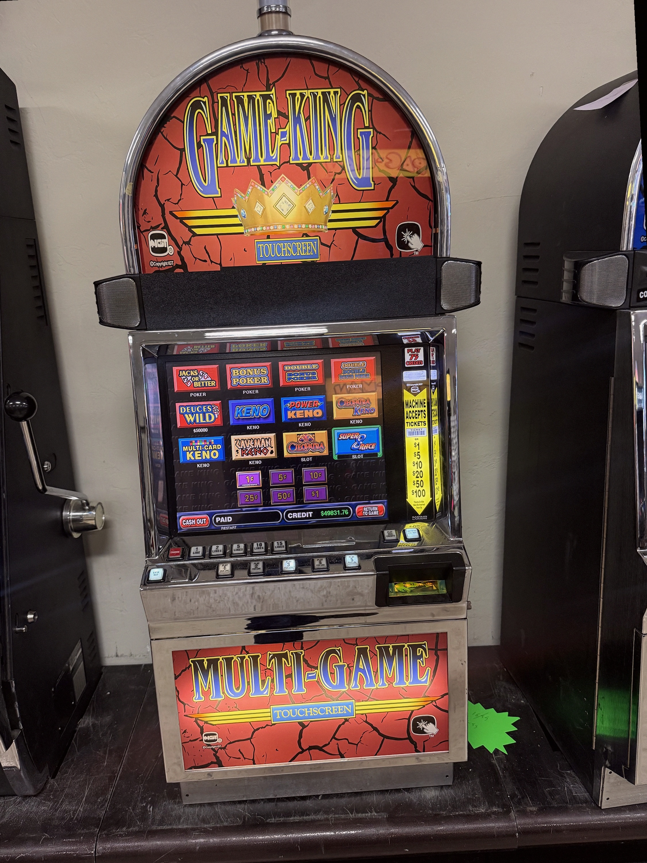 IGT Game King Multi-Game Touchscreen Cabinet